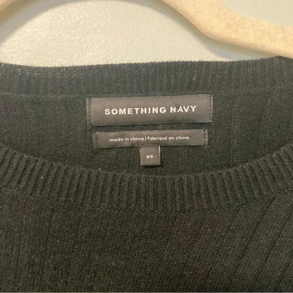 Something Navy black ribbed  sweater - Picture 2 of 5